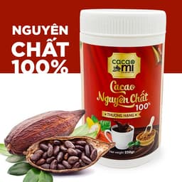 Thumbnail Bột cacao nguyên chất không đường CACAOMI chuyên làm bánh, pha trà sữa sô cô la hộp thượng hạng 250g 2