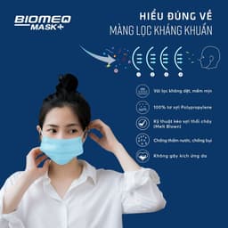 Thumbnail Khẩu trang y tế 4 lớp kháng khuẩn cao cấp BIOMEQ Màu Trắng hộp 50 cái - MEDICAL 1