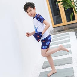 Thumbnail Đồ Bơi Trẻ Em Tặng Kèm Nón Bơi Vải Bộ Đồ Bơi Cho Bé Cao Từ 85cm Đến 125cm Khủng Long Trắng Cleacco DBTE BORO SPORT 4