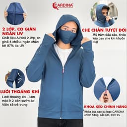 Thumbnail Áo Chống Nắng Nam 𝐂𝐀𝐑𝐃𝐈𝐍𝐀 2 Lớp Chất Thun Lạnh Cao Cấp Chống Tia UV Thiết Kế Lưới Tản Nhiệt 2NM02, 4NHM01 3