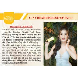 Thumbnail (Dạng gói date 9/2025) Kem Chống Nắng SPF 50 PA +++ RIORI HANA SUN CREAM - 1.5g 3