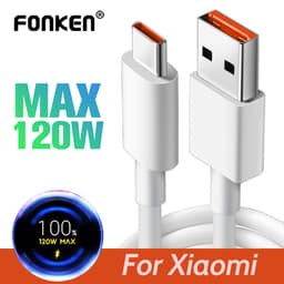 Thumbnail Dây cáp sạc FONKEN sạc nhanh 120w 6a cho Xiaomi Mi 12 11 10 9 Redmi note 11 black shark 4 5 1