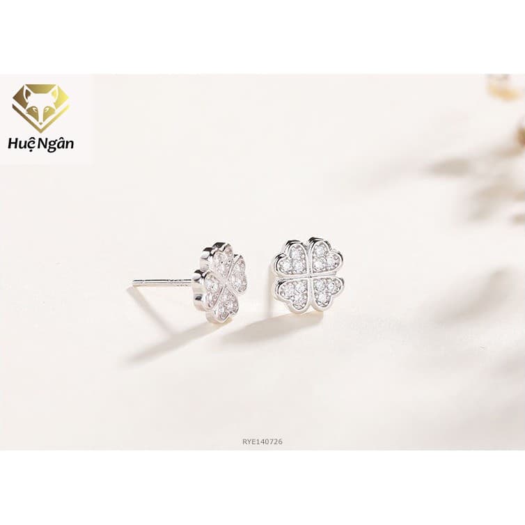 Ảnh Bông tai bạc Ý 925 Huệ Ngân - Cỏ bốn lá may mắn RYE140726 2