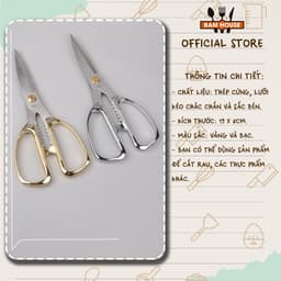 Thumbnail Kéo bếp Bam House cán inox lưỡi thép không gỉ siêu bền cao cấp KCI03 3