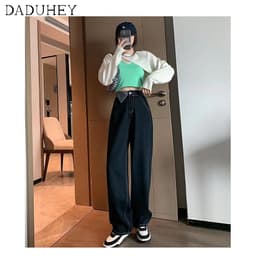 Thumbnail Quần jean nữ ống rộng lưng cao 3