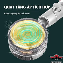 Thumbnail Tay vòi sen tắm cánh quạt tích hợp xoay 360 độ, phím đẩy on/off thông minh - HUY TUONG 3