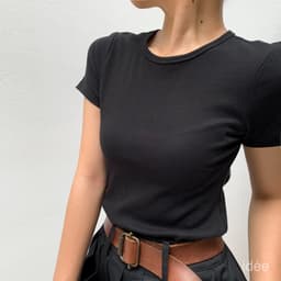 Thumbnail Áo thun nữ ôm idee cổ tròn tay ngắn 1