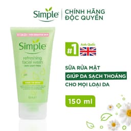 Thumbnail Sữa Rửa Mặt Dưỡng Ẩm Cho Da Dầu Mụn Nhạy Cảm Simple Kind To Skin Refreshing Facial Wash 150ml 1