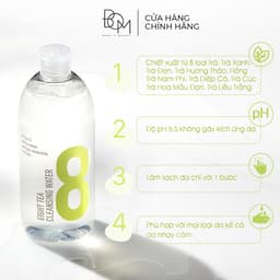 Thumbnail Nước Tẩy Trang Làm Sạch Da/Dưỡng Ẩm Không Chứa Cồn BOM Eight Tea 500ml 3