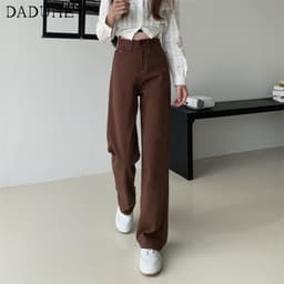 Thumbnail Quần jean dài daduhey ống đứng mỏng rộng eo cao phong cách Hàn Quốc mới retro cho nữ 3