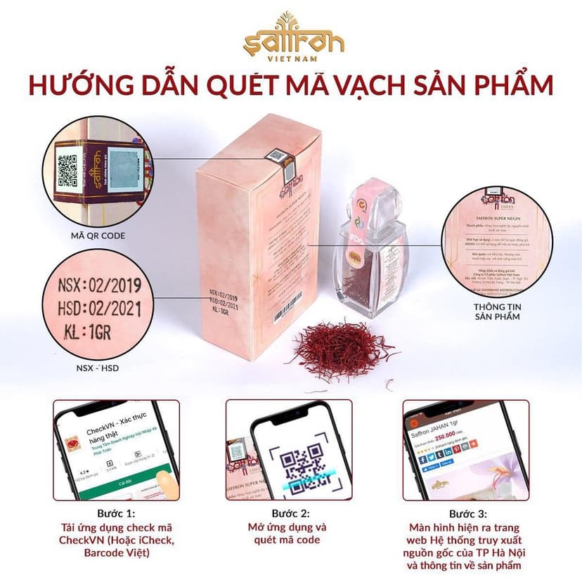 Ảnh 1gr Nhụy Hoa Nghệ Tây Saffron Jahan loại sợi Supper Negin 2