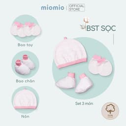 Thumbnail Bao Tay Sơ Sinh Bo, Bao Chân Bo, Nón Sơ Sinh MIOMIO Cho Bé Trai, Bé Gái, Vải Cotton 1