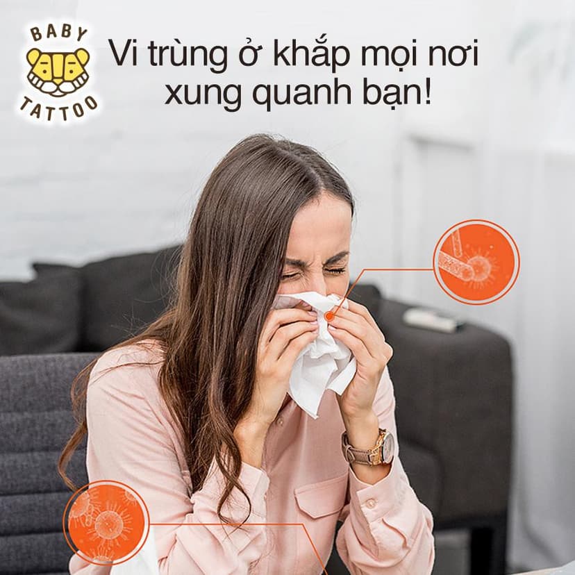 Ảnh BABY TATTOO Khăn Giấy Ướt Cồn 50 Tờ Thích Hợp Lau Chùi Đồ Vật Diệt Khuẩn 4