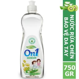 Thumbnail Nước rửa chén On1 tinh chất kiwi và aloe vera 750g sạch bóng vết dầu mỡ N5009 3