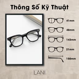 Thumbnail Gọng kính cận nam nữ dáng vuông Lani 135 lõi thép siêu bền - Lắp mắt cận theo yêu cầu 1