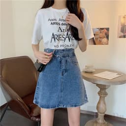 Thumbnail Chân váy jean Xếp Ly Dáng Chữ A Thời Trang Cho Nữ 4