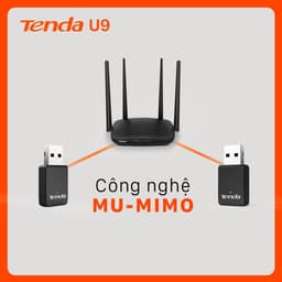 Thumbnail Bộ Chuyển Đổi USB WiFi Tenda U9 Chuẩn AC Tốc Độ 650Mbps - Hàng Chính Hãng 3
