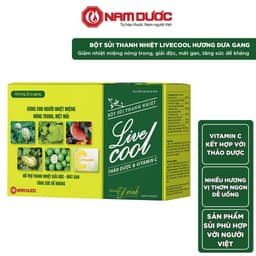 Thumbnail Bột sủi thanh nhiệt Livecool Nam Dược hương dưa gang hộp 10góix7g hỗ trợ giảm nhiệt miệng nóng trong 3