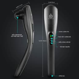 Thumbnail Máy Massage Cầm Tay KINGTECH KT-1768 Mát Xa Toàn Thân - Chuyên Sâu Vai Cổ, Chân, Lưng, Tay, Giảm Đau Cứng Cơ 3