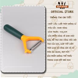 Thumbnail Dao bào đa năng Bam House lưỡi inox cán nhựa xanh vàng cao cấp DBXV04 3