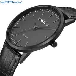 Thumbnail Đồng hồ nam CRRJU 2117L dây đeo da siêu mỏng chống thấm nước đơn giản 2