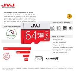Thumbnail Thẻ nhớ 64Gb JVJ Pro U3 Class 10 - chuyên dụng cho CAMERA, Điện thoại, Máy ảnh,... tốc độ cao 95Mb-140Mb/s 2