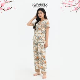 Thumbnail Đồ Ngủ Pijama Lụa Satin Nhật Cao Cấp Cộc Tay JAPAN SILK Họa Tiết Sang Trọng 1