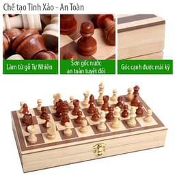 Thumbnail Bộ Cờ Vua Bằng Gỗ Tự Nhiên Có Phân Loại Nam Châm Cao Cấp Chính Hãng Amalife 3