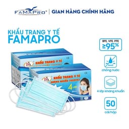 Thumbnail khẩu trang y tế 4 lớp kháng khuẩn Cô Gái Famapro ( 50 cái/ hộp) 3
