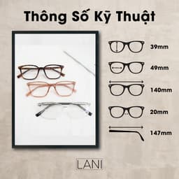 Thumbnail Gọng kính cận nam nữ dáng vuông lõi thép bền nhẹ LANI 7110 - Lắp mắt cận theo yêu cầu 1