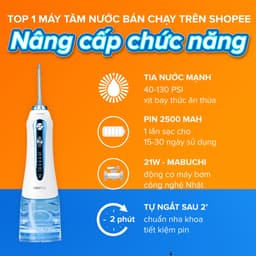Thumbnail Máy tăm nước cầm tay H2ofloss HF9P + Bàn chải điện sóng siêu âm Maxcare Hera Whitening SE 2