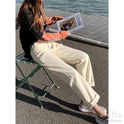 Thumbnail Daduhey Quần jean ống rộng phong cách hàn quốc cho nữ size S-5Xl 2