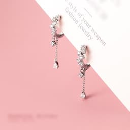 Thumbnail Khuyên Tai Bạc Nữ DẾ BẠC 925 Đính Đá Lấp Lánh Kiểu Dáng Hàn Quốc Quà Tặng Người Yêu Bạn Gái K6023 2
