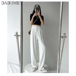 Thumbnail Daduhey Quần ống rộng nhẹ lưng cao ống suông thời trang mùa hè cho nữ 2