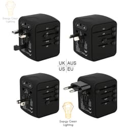 Thumbnail Ổ cắm điện Energy Green Lighting quốc tế du lịch đa năng OC-122 2 cổng USB Travel AC Adapter 1