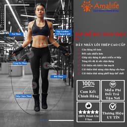 Thumbnail Combo Dụng Cụ Hít Đất Chống Đẩy Cầm Tay Và Dây Nhảy Lõi Thép Có Thể Điều Chỉnh Dộ Dài Chống Rối Tập Thể Thao Amalife 4