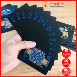Thumbnail Bài Tây Poker Nền Đen Cao Cấp Chọn Màu Bằng Nhựa PVC Chống Thấm Nước Chính Hãng Amalife 2
