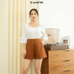 Thumbnail Quần short nữ lưng cao KAMONG dáng quần ống rộng Q002 1