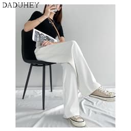 Thumbnail Daduhey Quần ống rộng nhẹ lưng cao ống suông thời trang mùa hè cho nữ 3
