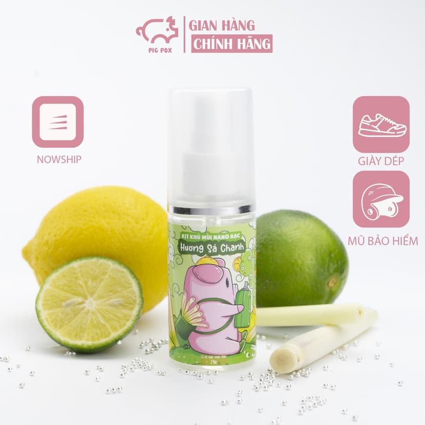 Ảnh Xịt khử mùi nano bạc PIGPOX hương sen dùng cho giày dép, mũ bảo hiểm, quần áo chai 50ml 2