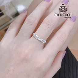 Thumbnail Nhẫn Kim Tiền Bạc Tài Lộc Đính Đá Viền - Minh Canh Jewelry 3