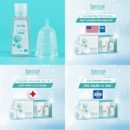 Thumbnail Combo 1 Bộ Cốc Nguyệt San BeUcup Silicol Siêu mềm và 1 Dung Dịch Vệ Sinh CNS Beumate 4
