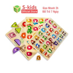 Thumbnail Đồ Chơi Ghép Hình S-Kids, Combo 3 Bảng Núm Gỗ. 1