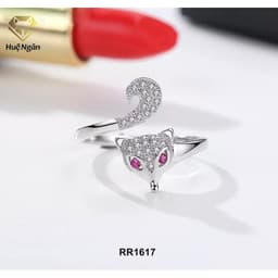 Thumbnail Nhẫn bạc Ý 925 Huệ Ngân - Hồ ly may mắn RR1617 3