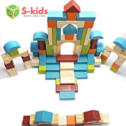 Thumbnail Đồ chơi thông minh cho bé S-Kids, Bộ xếp hình khối xây dựng 100 chi tiết bằng gỗ. 3