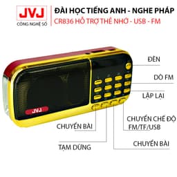 Thumbnail Loa nghe pháp mini JVJ J-836S 2 Pin sử dụng thẻ nhớ,USB học tiếng anh, đài FM, đèn pin siêu sáng - BH 12 tháng 4