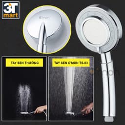 Thumbnail Bộ vòi sen tăng áp 3 chế độ nước tắm nóng lạnh được C'MON TS-03 4