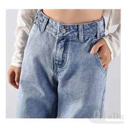 Thumbnail Daduhey Quần Jean Nữ Ống Rộng Cạp Cao Cá Tính Thời Trang 4