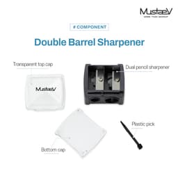 Thumbnail Gọt bút chì kép MustaeV để mài bút chì dài và bút chì mảnh (12mm + 8mm) 2