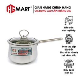 Thumbnail Nồi nấu cháo bột cho bé inox 304 3 đáy nắp kính cao cấp HG Mart 16cm [Bảo Hành 12 Tháng] 4